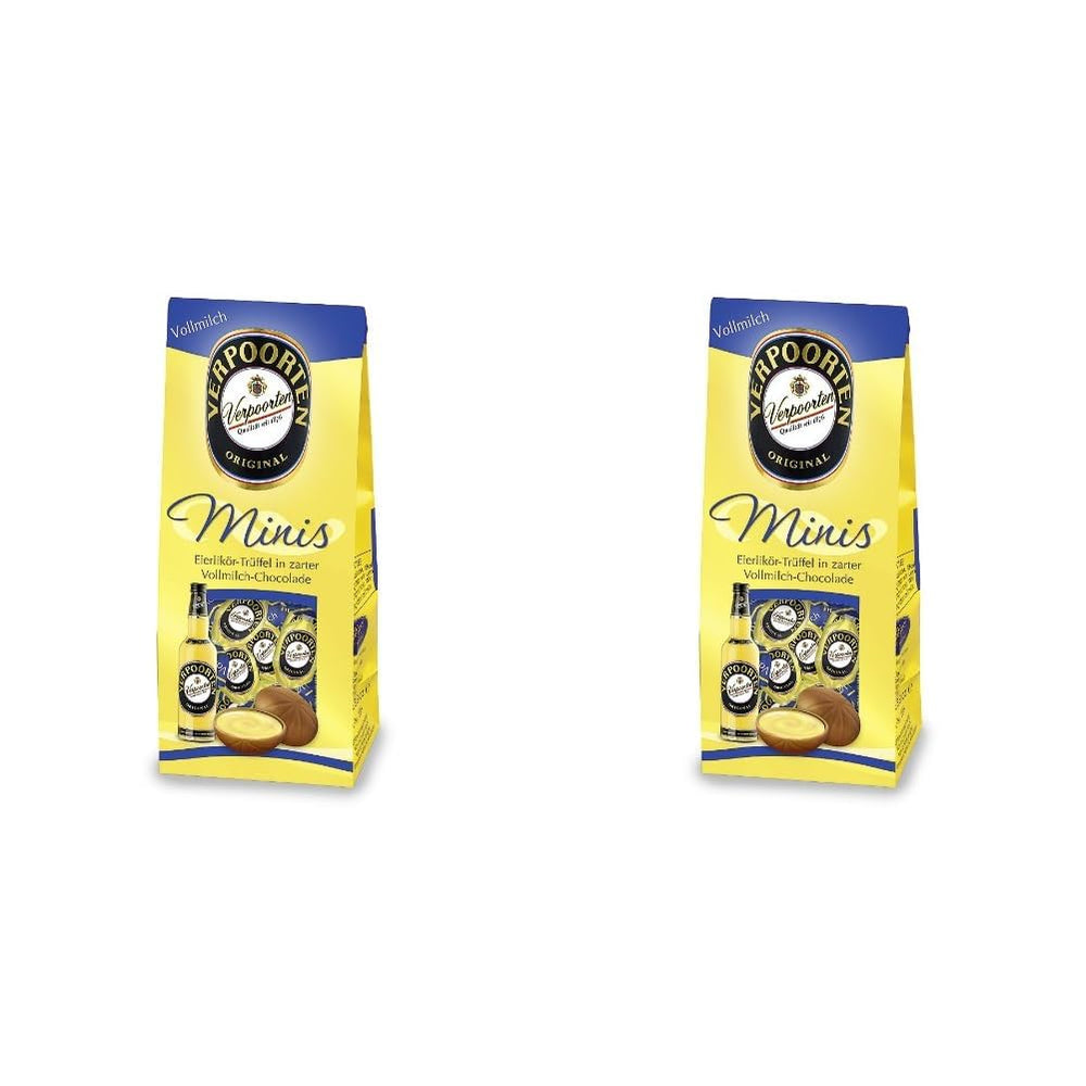 RCP Verpoorten Minis, tojáslikőr szarvasgomba, alpesi tejcsokoládé, folyékony töltelék, alkoholt tartalmaz, nagyszerű ajándék, 110 g (2 db-os csomag)