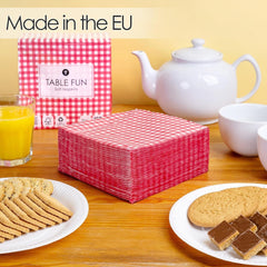 Talking Tables 100 X Bulk Pack Șervețele din hârtie moale cu model roșu, șervețele de unică folosință pentru zile de naștere, nunți, servicii la masă, Crăciun, catering, fabricate în UE, 2 straturi, 33 cm