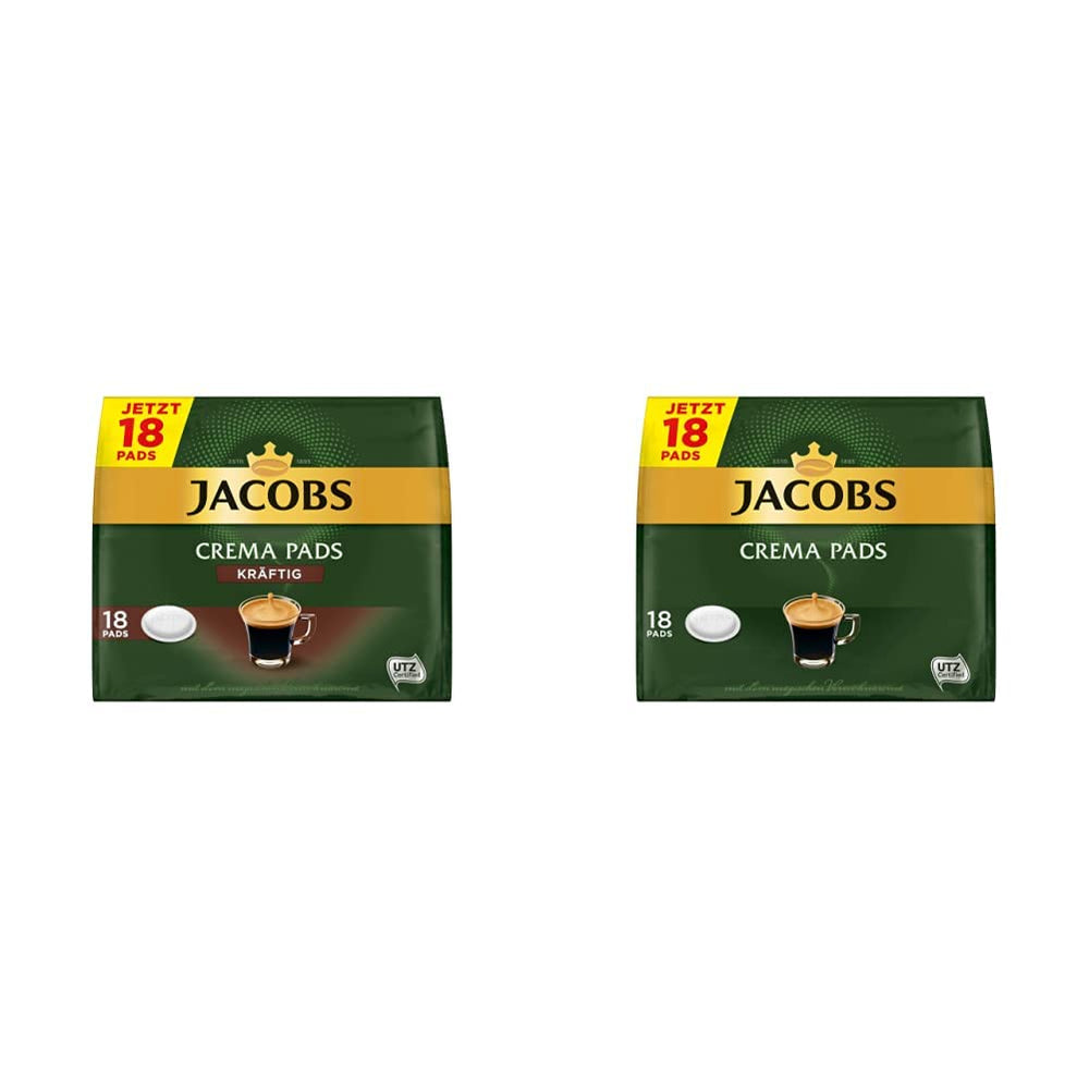 Pads Crema Kräftig, 90 Senseo kompatible Kaffeepads UTZ-zertifiziert, 5er Pack, 5 x 18 Getränke & Pads Crema, 90 Senseo kompatible Kaffeepads UTZ-zertifiziert, 5er Pack, 5 x 18 Getränke