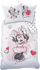 Minnie Mouse Ágynemű Kinderbettwäsche 1 Kissenbezug 80X80 cm + 1 Bettbezug 135X200 Cm 100% Baumwolle Naty Shop