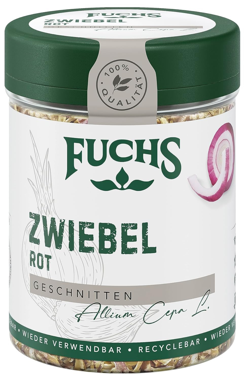 Fuchs Gewürze - Zwiebel rot geschnitten - Gewürz für Pürees, Salad oder Brotaufstriche - természetes összetevők - 40 g wiederverwendbarerben, recyclebarer Dózis