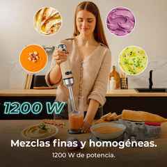 Cecotec Handmixer Retro Power Retroyellow 1200MAX. 1200W Maximale Leistung, 4-Klingen-Messer Mit Schwarzer Titanbeschichtung, 2 Geschwindigkeiten, 0,5L Becher, Vintage-Design Mama si Copilul Naty Shop