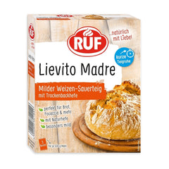 RUF Lievito Madre Sauerteig, Milder Weizen-Sauerteig, Mutterteig, Kurze Teigruhe Durch Enthaltene Trockenhefe, Lievito Madre Getrocknet Für Brot, Baguette, Focaccia, 3X35G Amestec pentru copt si gatit Naty Shop 35 G (3Er Pack) Kurze Teigruhe