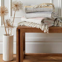 Loft Reva ágytakaró, 100% újrahasznosított pamut, 130 x 180 cm, paprika almafa ágyak és takarók