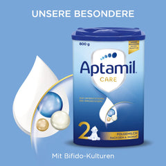 Aptamil Care 2 - 6 hónapos kezelés utáni tej, Omega 3 és 6 zsírsavakkal, DHA-val és ARA-val, pálmaolaj mentes, bébiétel, tejpor, 1 x 800 g (3 db-os kiszerelés)