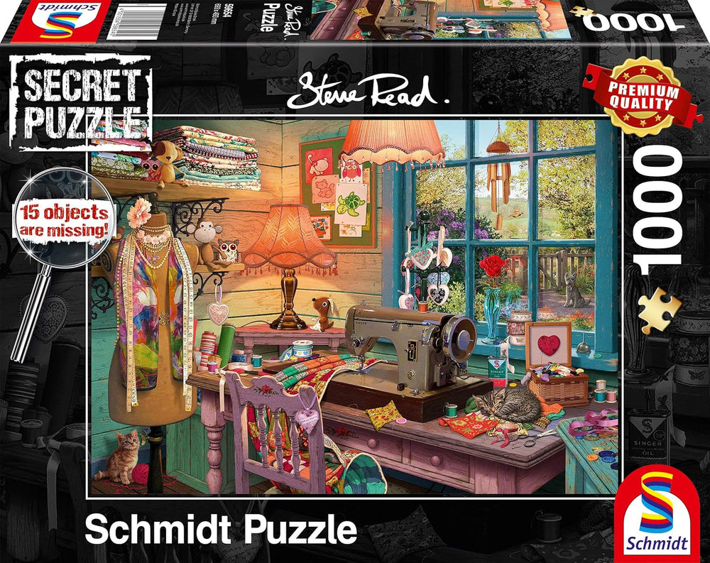 Schmidt Spiele 59654 Puzzle secret, În camera de cusut, puzzle jigsaw 1000 piese Puzzle Naty Shop Titlu implicit