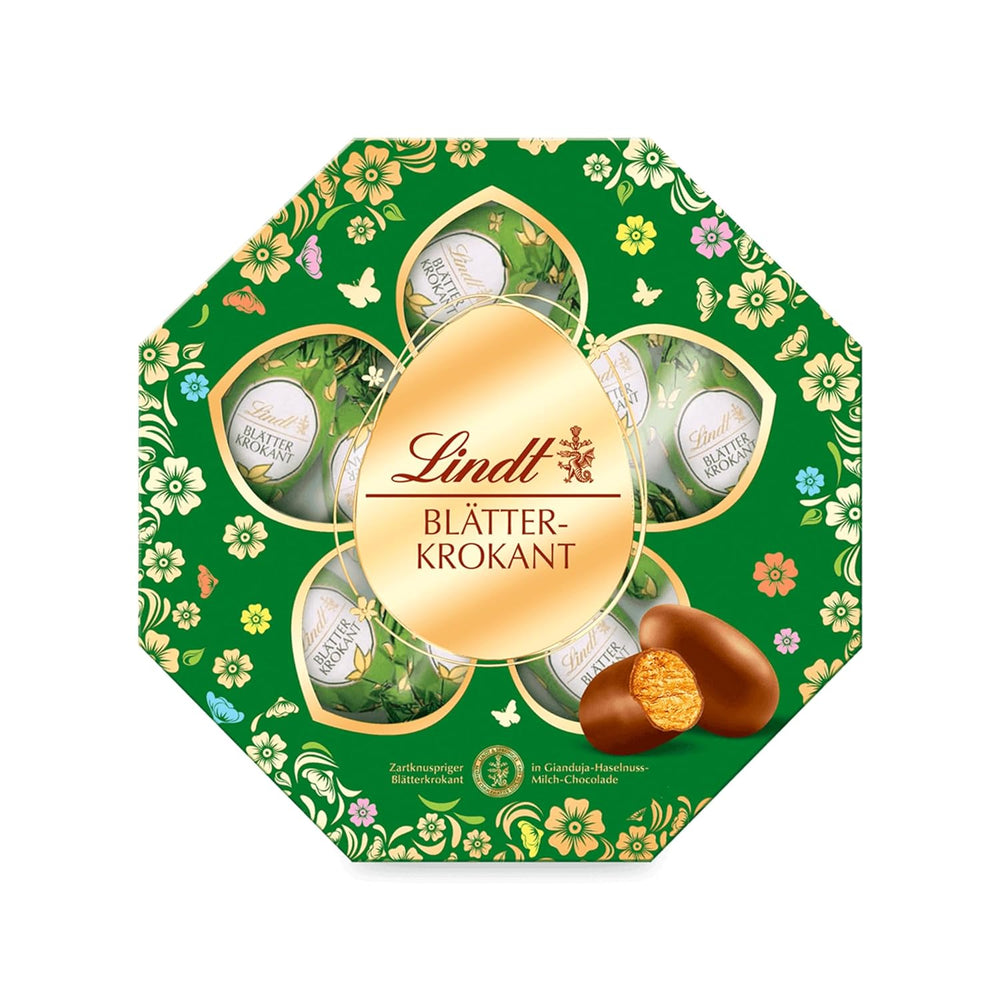 Box Lindt Chocolate Flaky Brittle | 170 g | Gianduja csokoládéból készült tojás tejjel és mogyoróval, finom és ropogós | Húsvéti csokoládé | Ajándék csokoládé | Húsvéti tojás | Csokoládé tojás