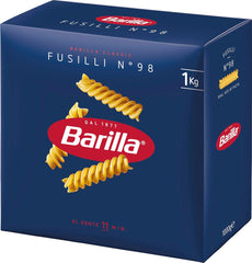 Pasta Barilla Classic Fusilli no. 98, kiváló minőségű durumbúzából, mindig al dente, 1 kg