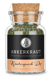 Ankerkraut Kräuterquark Dip, Gewürzmischung für Quark, Ohne Geschmacksverstärker, Premium Qualität, Alternative Joghurt und Soja-Quark, Aufstrich selber machen, 55 g im Korkenglas