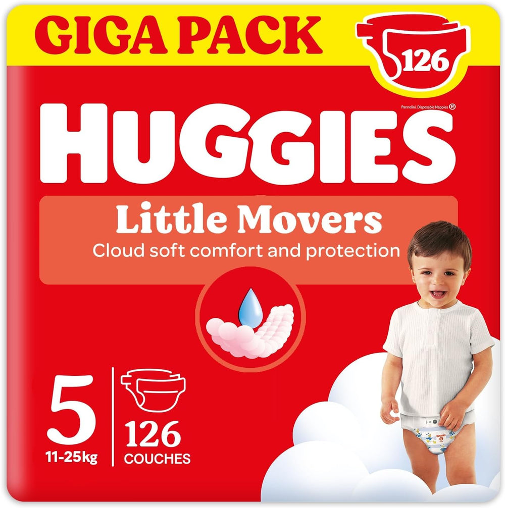Huggies baba pelenkák Little Movers, Disney Design, 5-ös méret, 126-os szám (3 x 42), havi doboz