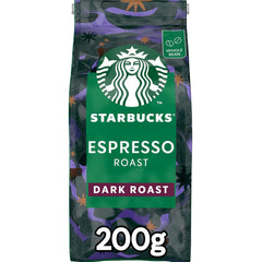 STARBUCKS Espresso Roast, Prăjire Neagră, Boabe Întregi de Cafea 200g (Pachet de 6)
