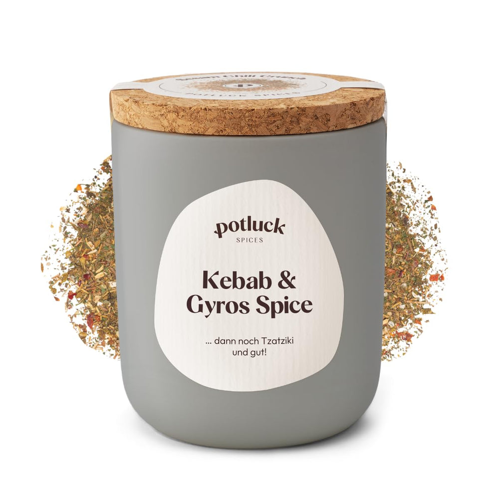 Potluck | Kebab & Gyros Spice | Gewürzzubereitung im Keramiktopf | 50g | Vegán, gluténmentes és természetes alapanyagokból