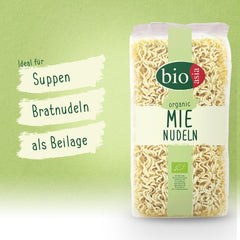 BIOASIA Organic Mie Noodles, búzatészta tojás nélkül, gyorsan és egyszerűen elkészíthető, vegetáriánus (8 x 250 g)