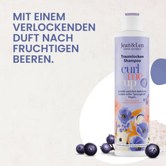 Jean & Len Dream Curls sampon Rice Water & Açai Berry göndör és hullámos hajra, 300 ml Jean & Len