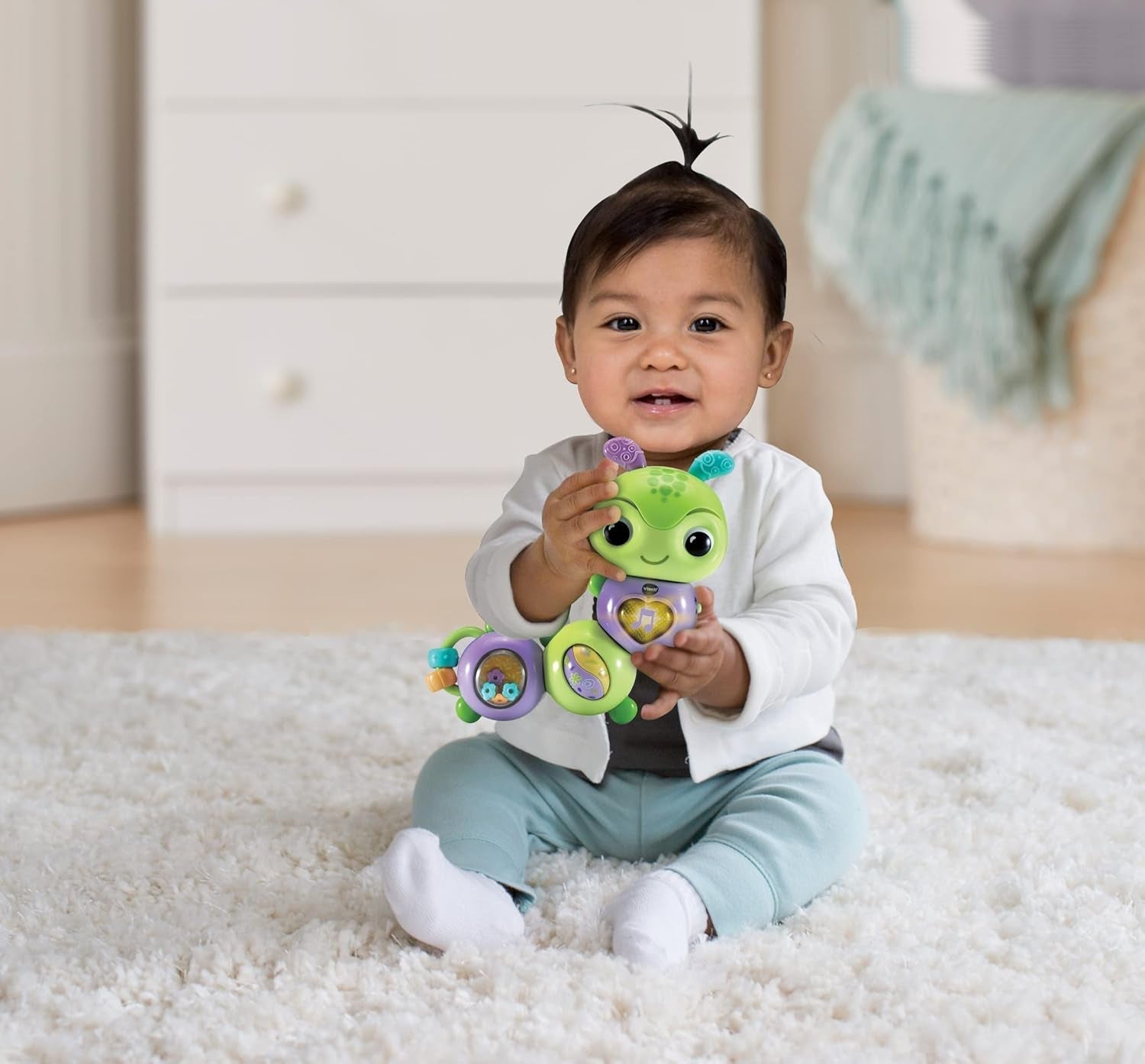 VTech Baby Spinning Fun Caterpillar - Clopoțel interactiv și jucărie pentru abilități motorii care vorbește și cântă - Pentru copii cu vârsta cuprinsă între 6-24 luni Jucarii Bebe Naty Shop