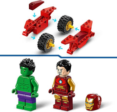 LEGO Marvel Iron Man kerékpárral és Hulkkal, Szuperhős építőjáték gyerekeknek, Gyűjteménykészlet kerékpárral és minifigurákkal, Ajándék lányoknak és fiúknak 4 éves 76287 Építőkészletek Besuche den LEGO-Store