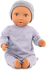 LullaBaby - Baby Puppe - Einteiler & Mütze - 36 cm Realistic Baby-Puppe - Mogyoróbarna szemek és puha test - Romper & Schnuller-Zubehör - Pretend Play Spielzeug - Kinder 2 Jahre +