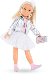 Corolle Girls Valentine Paris Fashion, Ankleidepuppe im Pariser Fashion Week Look und 4 Teile, Vanilleduft, 28cm, ab 4 év