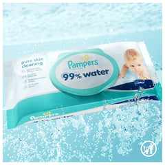Pampers 99%-os vizes babatörlő, 12 csomag, egyenként 60 darabos törlőkendő = 720 babatörlő, könnyű lotion 99%-os víz