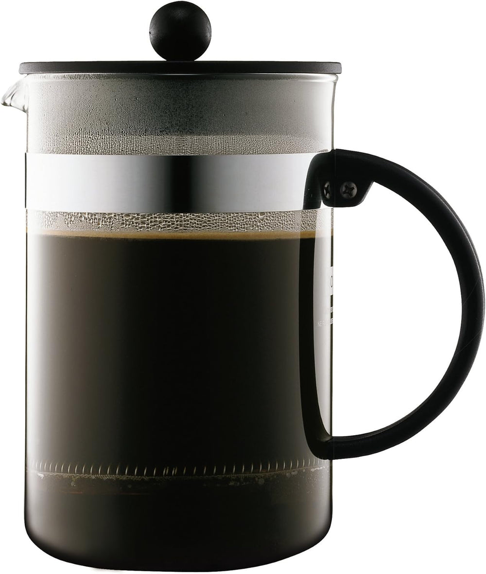 Cafetieră Bodum 1582-01 bistroNOUVEAU (sistem French Press, potrivită pentru mașina de spălat vase), 1,5 litri, neagră