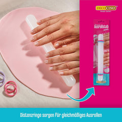 DECOCINO Ausrollstab – 3 részes, kb. 23 cm hosszú – antihaftbeschichter als Teigrolle zum Ausrollen von Marcipan, Blütenpaste, Roll-Fondant