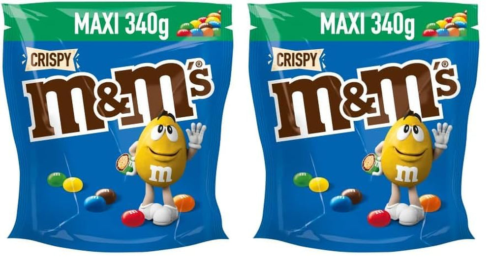 M&M'S Crispy, csokoládé ropogós lencse és Crispy Center, csokoládé, 1 csomag (1 x 340 g) (2 db-os csomag)
