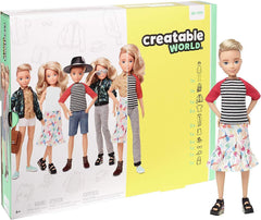 Creatable World GGT67 Deluxe Charakter Set, individuell gestaltbare Puppe mit blonden, welligen Haaren
