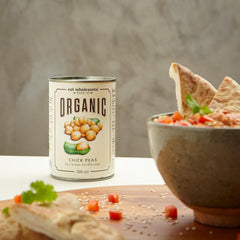 Egyél egészséges bio csicseriborsót, 400g (12 db-os kiszerelés) - Vízben főzve, só nélkül, 100%-ban természetes, fehérjeforrás, vegán, BPA mentes bélés és CO2 semleges csomagolás