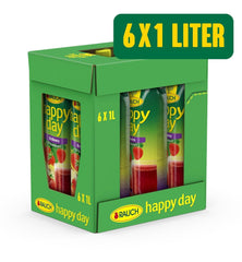 Rauch Happy Day Eper | Intenzív eper íz | Almával és citrommal finomítva | 6X 1 literes, Tetra Prisma Alkoholmentes italok Naty Shop