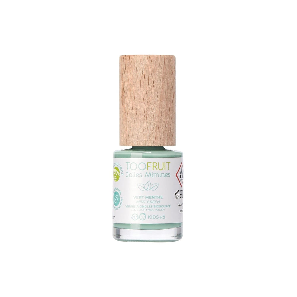 TOOFRUIT Kids Mint körömlakk - vízbázisú, eltávolítható, oldószermentes, nem mérgező és biztonságos, 100% vegán, 10 ml
