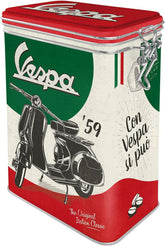 Nostalgic-Art Cutie de cafea retro, 1,3 l, Vespa - Clasicul italian - Idee de cadou pentru fanii scuterelor, Produs cu licență originală (OLP), Decorare atelier în design vintage, Decorare atelier în design vintage Cutii depozitare alimente Naty Shop Titlu implicit