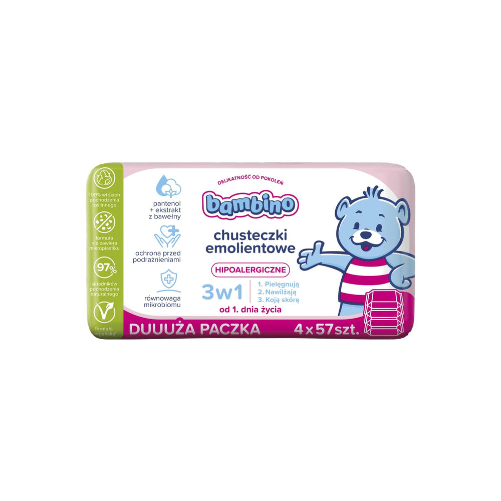 Törlőkendők 3 az 1-ben 4x57 db