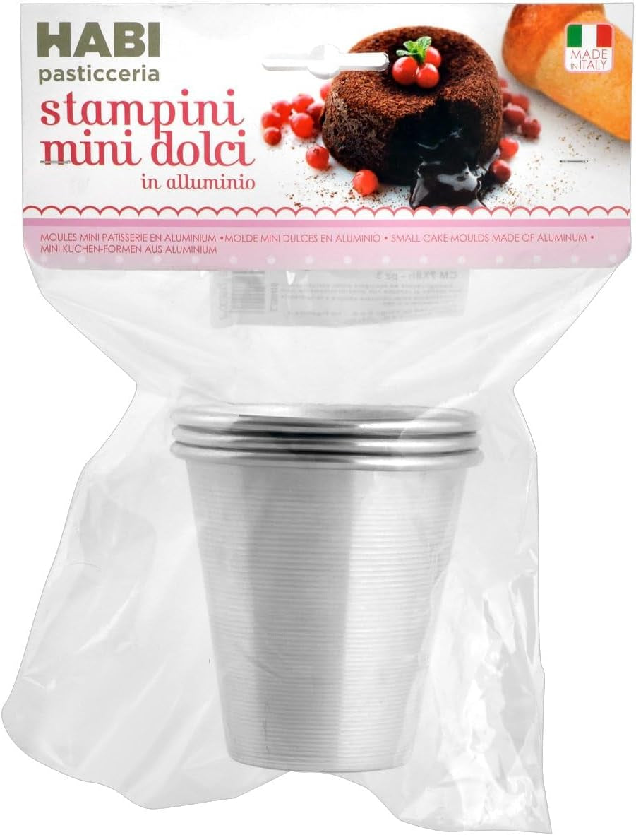 3 db Baba Au Rhum forma, 7 x 8 cm, alumínium, 3 db-os csomag Naty Shop sütőforma és tepsi