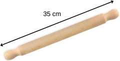 Sucitor Zenker din lemn de fag, 350 x 30 x 30 mm – Perfect pentru aluat și fondant, certificat FSC, cu guler practic, maro