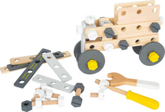 Small Foot Konstruktionsset Miniwob aus Holz, kreativer Bausatz mit Werkzeuge und Zubehör, ab 3 Jahren, 11810, Grey Yellow