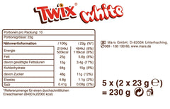 Twix fehér csokoládé; karamell, keksz, fehér csokoládé; több csomag csokoládé; 5 rúd (5 x 46 g)