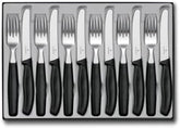 Victorinox Swiss Classic, Profi Tafelbesteck, 12-Teilig, Extra Scharfe Klinge, Wellenschliff, 11 Cm, Rostfreier Stahl, Schwarz Bucatarie Naty Shop