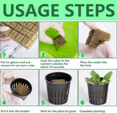76 Stück Hydrokultur Pflanzen Net Kit -20 Stück 2 hüvelykes (5 cm)-Topfbecher mit geschlitztem Netz, 36Stück Steinwolle Anzucht, 20Stück Artikel Selbstbewässernde Dochtschnur aus Baumwolle für