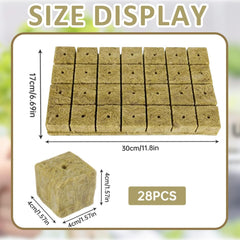 Rockwool palánta kockák 28 - Rockwool kockák 4x4x4 cm - Palánta kockák, Rockwool kockák, Hidroponikus palántarendszerek / Klónozott növények / Iskolai projektek, Palánták termesztése talaj nélkül