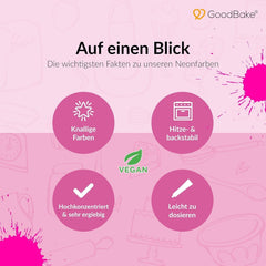 Goodbake Neonlebensmittelfarben 6 Farben Set – Intensive Lebensmittelfarbe – Lebensmittelfarbpaste – Zum Einfärben Von Torten, Fondant, Buttercreme Uvm. – 100% Vegán Naty Shop