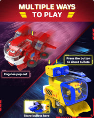 Super Wings Robot Toys - Jett Transformers Játékautók Játék teherautók Avec Mini Jet Avion Jouets Pour Enfants 3 4 5 Ans, Red akciófigurák Naty Shop