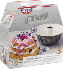 Dr. Oetker Gugelhupfform Ø 22 cm BACK-TREND, Backform Für Gugelhupf, Runde Bundform Aus Stahl Mit Keramisch Verstärkter Antihaft-Beschichtung (Farbe: Creme/Anthrazit), Menge: 1 Stück Formák és tálcák sütéshez Naty Shop