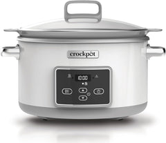 Crock-Pot Digital Slow Cooker Saute Slow Cooker Duraceramic 5 literes, CSC026X Slow Cooker Naty Shop White 5 liter