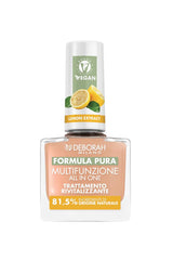 Milano Formula Pure Treatment All in One körömlakk, vegán, alap- és fedőlakkhoz, citrom kivonattal, revitalizál és csökkenti a sárgulást, 8,5 ml