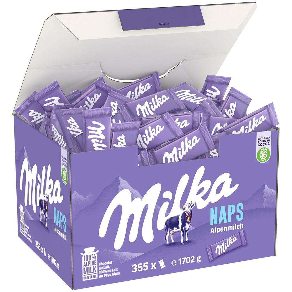 Milka Naps Alpine Milk – Mini csokoládé négyzetek finom alpesi tejcsokoládéból – 1 x 1,7 kg
