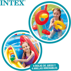 Intex Rainbow Ring játékközpont - Föld feletti gyermekmedence - Gyermekmedence - 297 x 193 x 135 cm - 3 év felettieknek 57453NP Multicolor 297x193x135 cm
