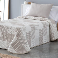 VIALMAN Colcha Bouti Ligera Cuvertură de pat Sofia 21, bumbac poliester, bej, Cama 150: 250 X 270 Cm Paturi si Cuverturi Besuche den VIALMAN-Store