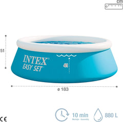 Intex Easy Set föld feletti medence - gyerekeknek, 183 cm x 183 cm x 51 cm, 28101 NP, kék