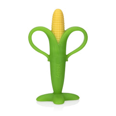 Inel de dentiție calmant Nuby din banane și porumb, pachet de 2, de la 3 luni