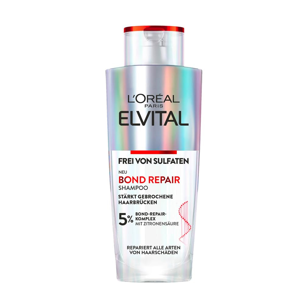 L'Oréal Paris Elvital Bond Repair Shampoo, Curățare delicată pentru repararea părului Duș și baie L'Oréal 200 ml Bond Repair Shampoo